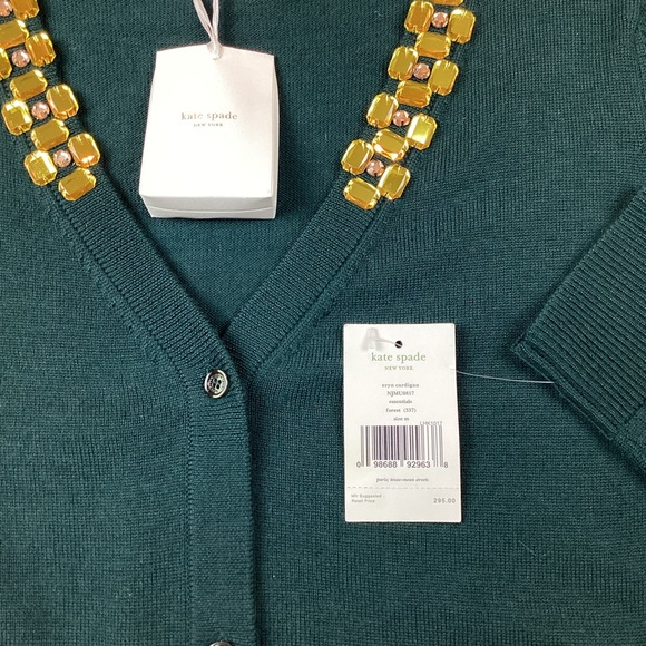 Kate Spade Jeweled Eryn Cardigan NWT - Picture 7 of 9